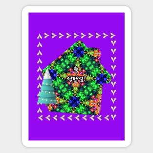 Sparkling Christmas tree pattern. Sticker